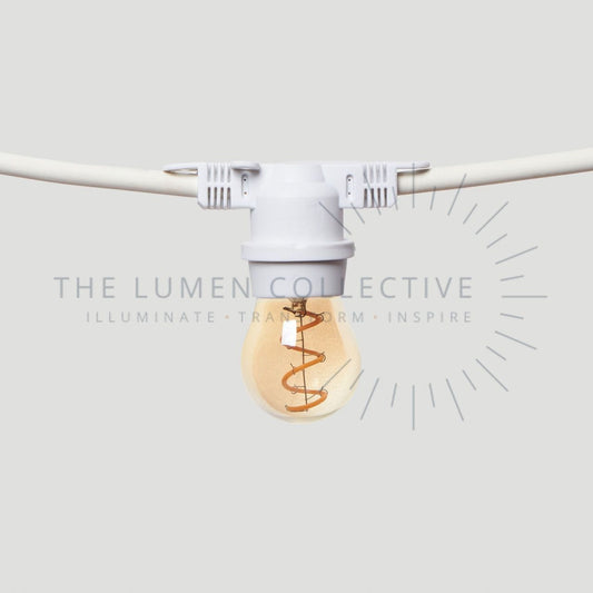 Outdoor Festoon Lights - White - Surface Mount - Pawn Amber