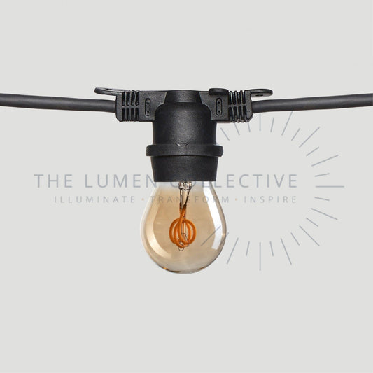 Outdoor Festoon Lights - Black - Surface Mount - Pygmy Amber