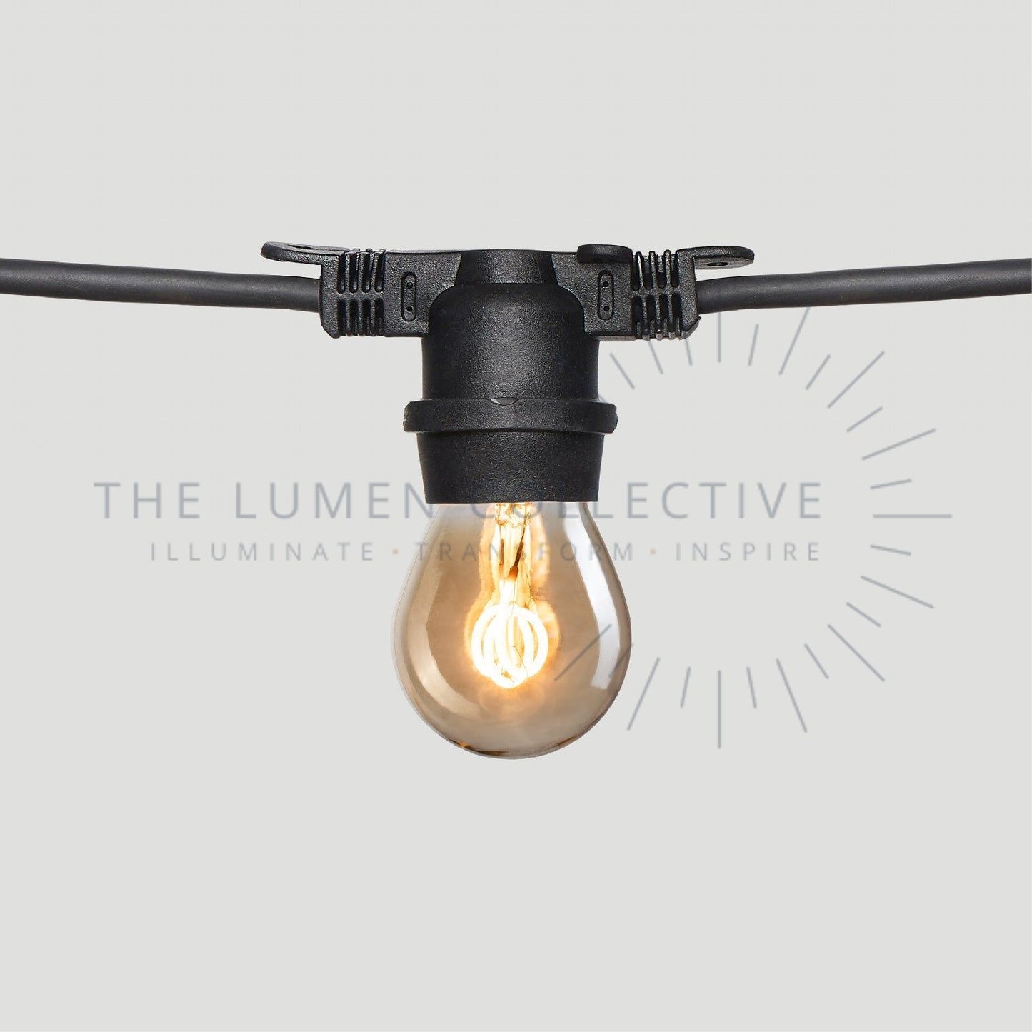 Outdoor Festoon Lights - Black - Surface Mount - Pygmy Amber