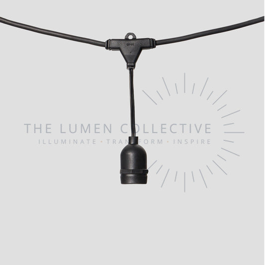 Outdoor Festoon Loom - Black - Suspended Mount - Lamp Free