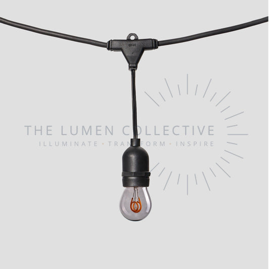 Outdoor Festoon Lights - Black - Suspended Mount - Pygmy Smokey