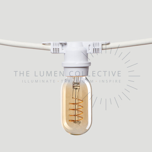 Outdoor Festoon Lights - White - Surface Mount - Valve Amber