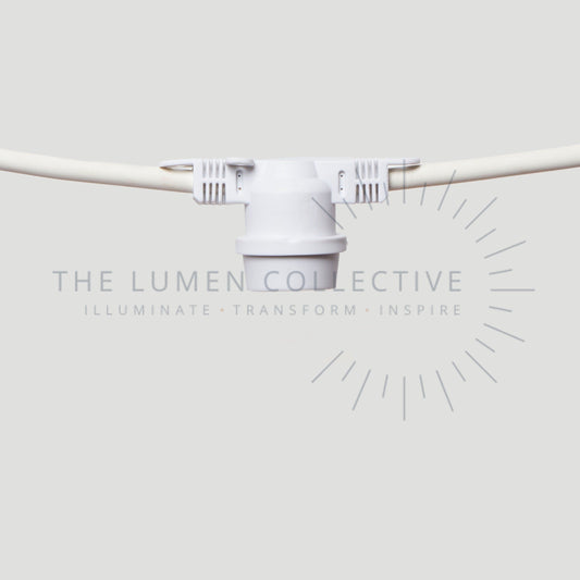 Outdoor Festoon Loom - White - Surface Mount - Lamp Free