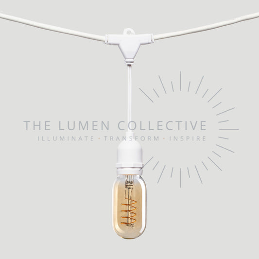 Outdoor Festoon Lights - White - Suspended Mount - Valve Amber