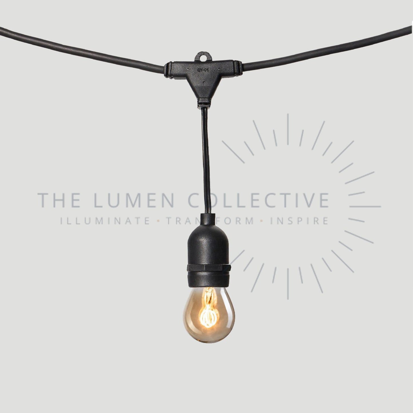 Outdoor Festoon Lights - Black - Suspended Mount - Pygmy Amber