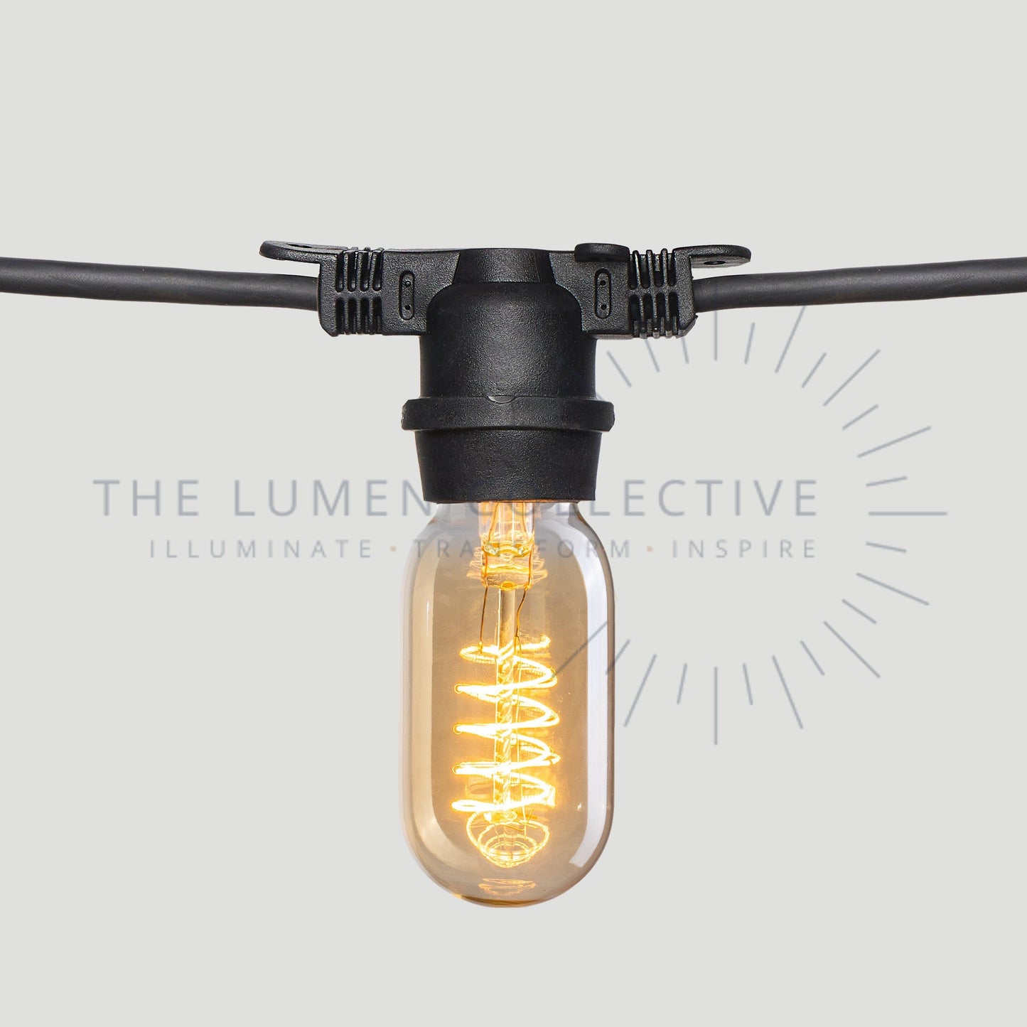 Outdoor Festoon Lights - Black - Surface Mount - Valve Amber