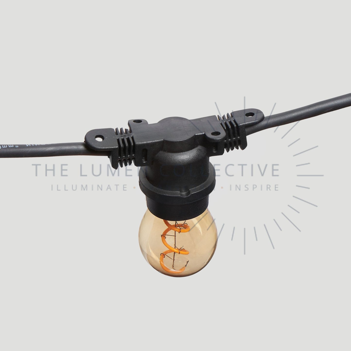 Outdoor Festoon Lights - Black - Surface Mount - Pawn Amber