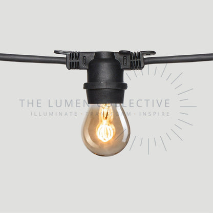 Outdoor Festoon Lights - Black - Surface Mount - Pygmy Amber