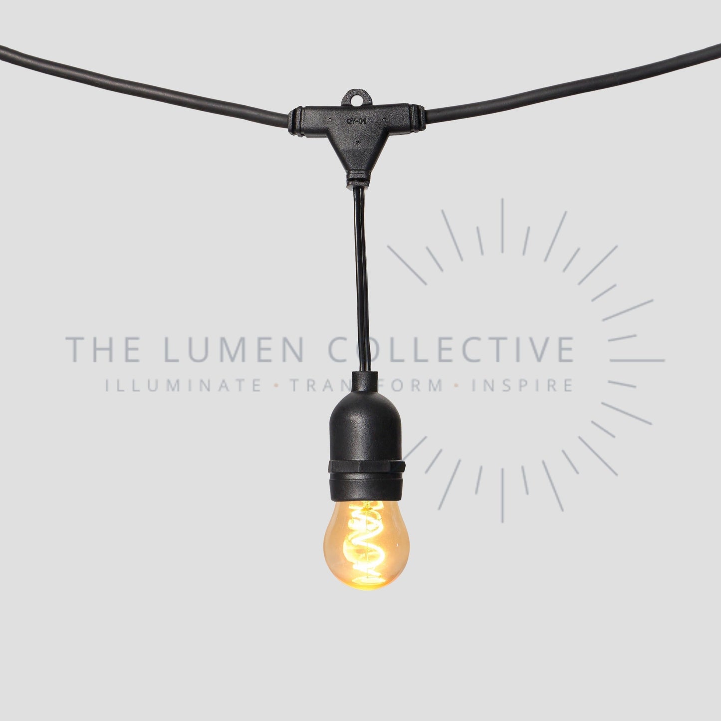 Outdoor Festoon Lights - Black - Suspended Mount - Pawn Amber