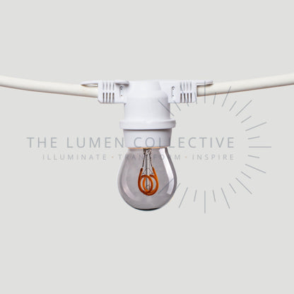 Outdoor Festoon Lights - White - Surface Mount - Pygmy Smokey