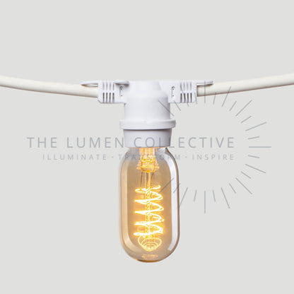 Outdoor Festoon Lights - White - Surface Mount - Valve Amber